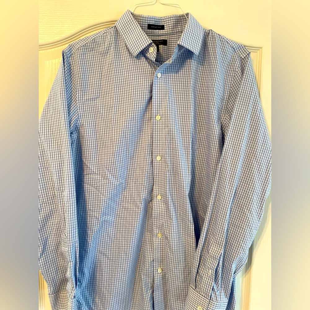 Banana Republic Blue Button Down Size L Grant Fit